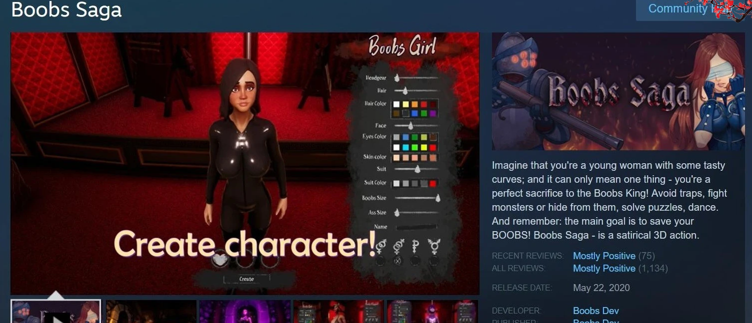 【PC/3D/大型ACT/中文/动态】Boobs Saga 胸部传说！STEAM中文步兵+DLC+作弊 【5.5G】